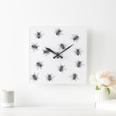 Abstracte wandklokken - Witte achtergrond Honeybee (Huis)