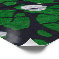 Abstracte wandkunst Abstract behang Groen Oranje