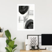 Abstracte Wandkunst Afdruk Grafiet Cirkels en Fijn Poster (Thuiskantoor)