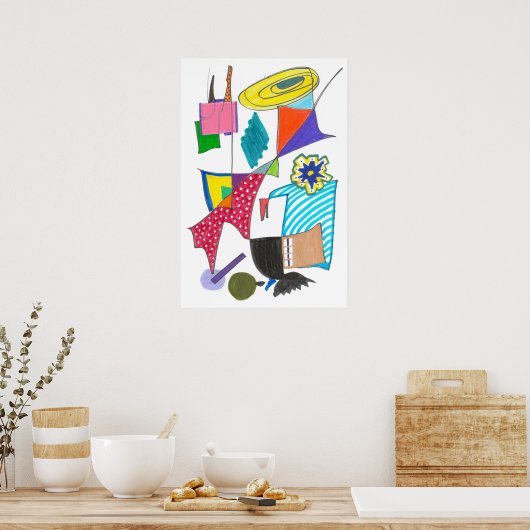 Abstracte wandkunst poster (Keuken)