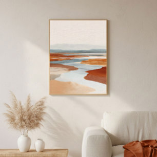 Abstracte wandkunst van Terracotta Canyon Rivier Poster
