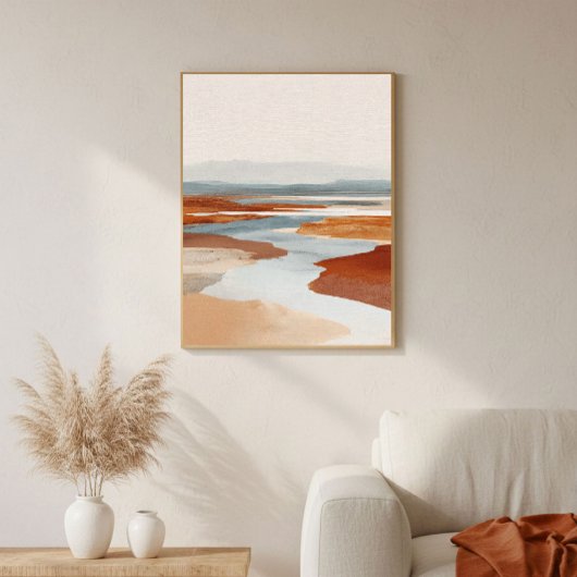 Abstracte wandkunst van Terracotta Canyon Rivier Poster