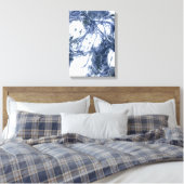 Abstracte wandprint blauw grijs canvas afdruk (Insitu (Slaapkamer))