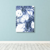 Abstracte wandprint blauw grijs canvas afdruk (Insitu (Houten vloer))