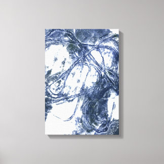 Abstracte wandprint blauw grijs canvas afdruk
