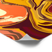 Abstracte Warm Color Fluid Art Poster (Hoek)