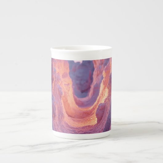 Abstracte warme getinte textuur beenporselein mok (Voorkant)