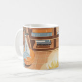 Abstracte warme gezellige Boho stijl Koffiemok (Voorkant links)