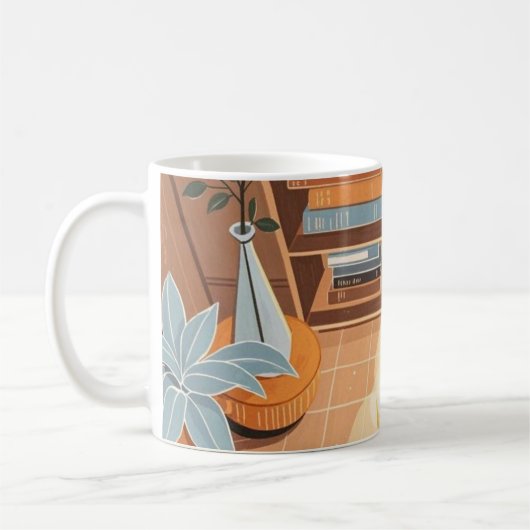 Abstracte warme gezellige Boho stijl Koffiemok (Links)