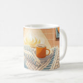 Abstracte warme gezellige Boho stijl Koffiemok (Voorkant rechts)