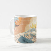Abstracte warme gezellige Boho stijl Koffiemok (Voorkant links)
