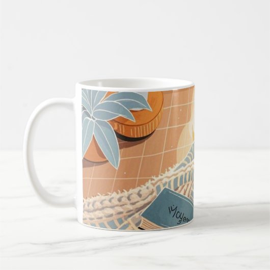 Abstracte warme gezellige Boho stijl Koffiemok (Links)