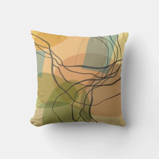 abstracte warme kleuren uit de midden eeuw kussen (Voorkant)