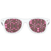 Abstracte warmroze sterren retro zonnebril (Voorkant)