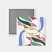 abstracte wasmachine Magnet (Voorkant / Achterkant)