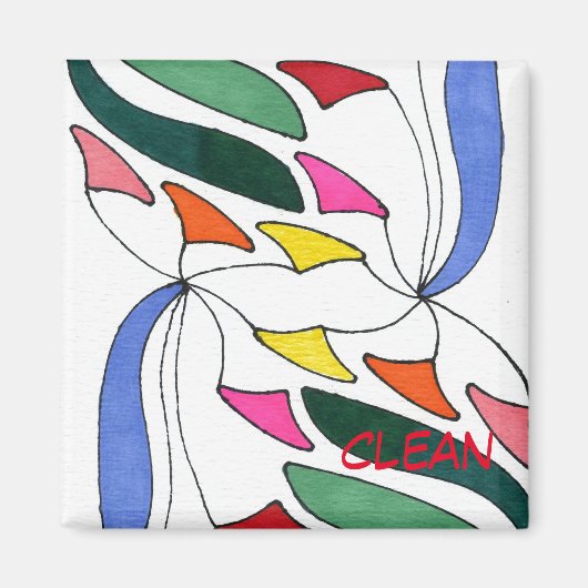 abstracte wasmachine Magnet (Voorkant)
