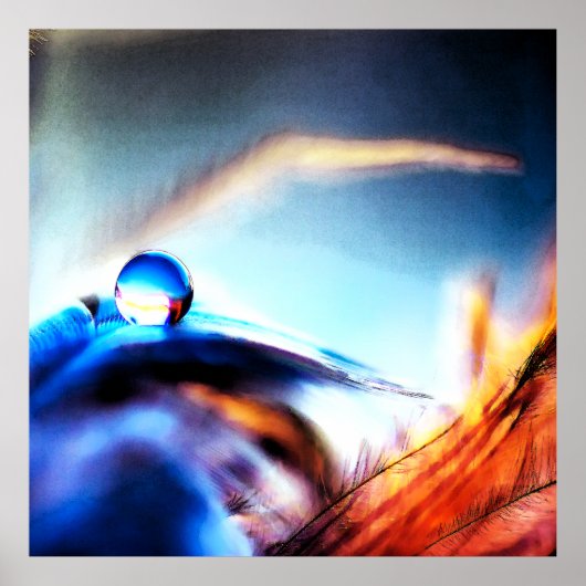 Abstracte waterdruppel levendige macrofotografie poster (Voorkant)