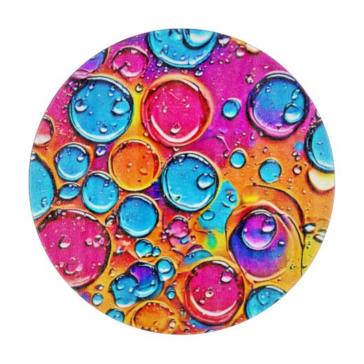 Abstracte Waterdruppels Kunst Snijplank (Voorkant)