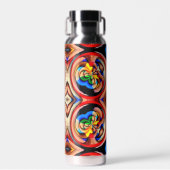 Abstracte waterfles met regenboogwervelingen (Voorkant)