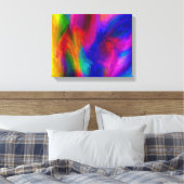 Abstracte waterkleuren gestrekt doek canvas afdruk (Insitu (Slaapkamer))