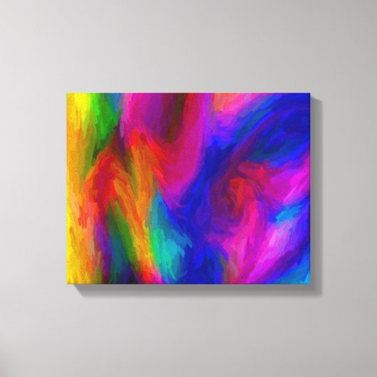 Abstracte waterkleuren gestrekt doek canvas afdruk (Voorkant)