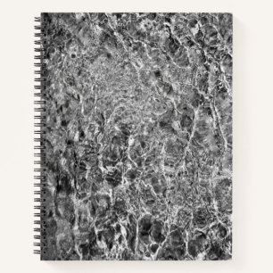 Abstracte waterrimpels, foto zwart & wit notitieboek