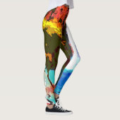 Abstracte waterval met persoonlijke naam leggings (Rechts)
