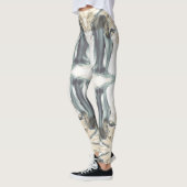 Abstracte waterval witte grijze leggings (Links)
