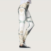 Abstracte waterval witte grijze leggings (Rechts)