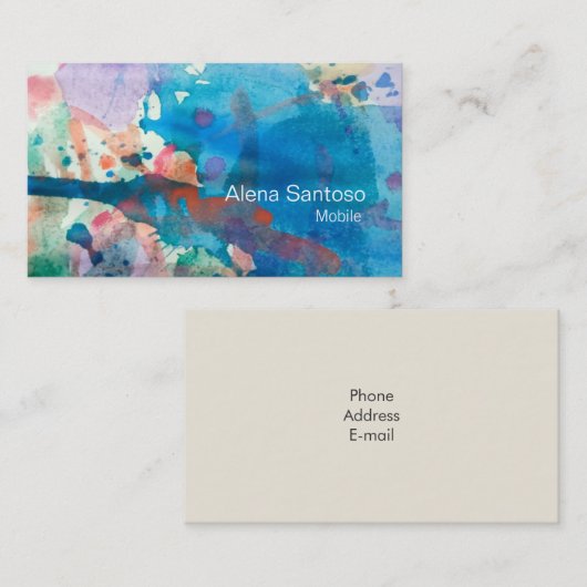 Abstracte Waterverf 07 Visitekaartje (Voorkant / Achterkant)