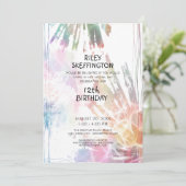 Abstracte Waterverf 12e Verjaardag Creative Splash Kaart (Staand voorkant)