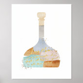 Abstracte Waterverf Aangepast bericht in een fless Folie Afdrukken (Voorkant)