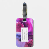 Abstracte waterverf: aangepast paars roze bagagelabel (Achterkant verticaal)