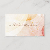 Abstracte Waterverf Aardse Vormen Script Signature Visitekaartje (Voorkant)