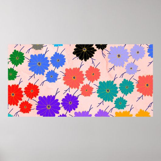 Abstracte waterverf achtergrond met bloemen ontwer poster (Voorkant)