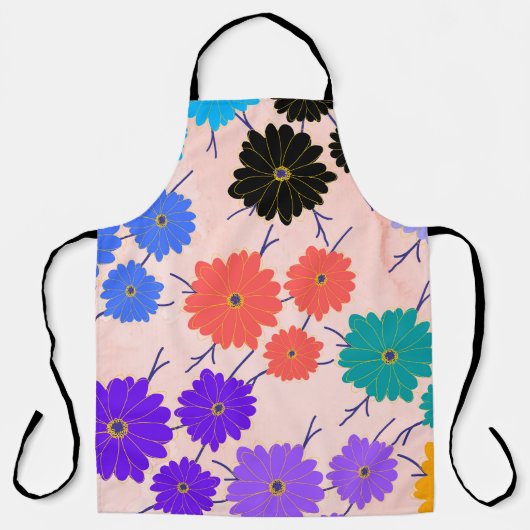 Abstracte waterverf achtergrond met bloemen ontwer schort (Voorkant)