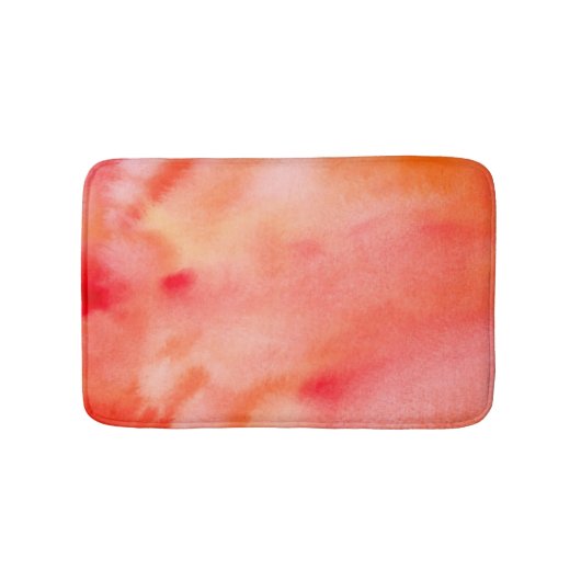 Abstracte Waterverf Achtergrond - Oranje Badmat (Voorkant)