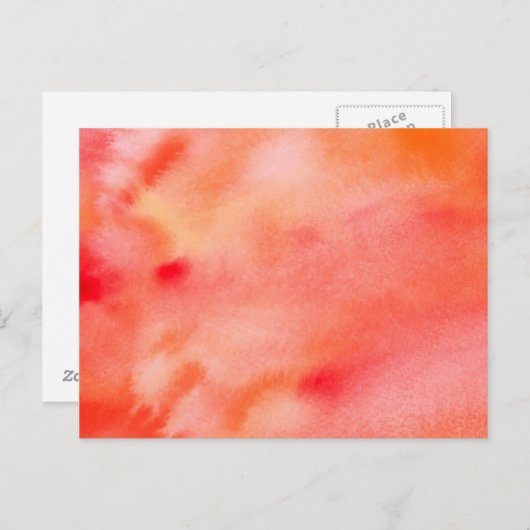 Abstracte Waterverf Achtergrond - Oranje Briefkaart (Voorkant / Achterkant)