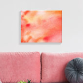 Abstracte Waterverf Achtergrond - Oranje Canvas Afdruk (Insitu (Woonkamer))