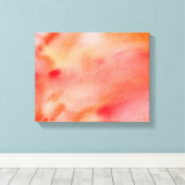 Abstracte Waterverf Achtergrond - Oranje Canvas Afdruk (Insitu (Houten vloer))
