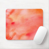 Abstracte Waterverf Achtergrond - Oranje Muismat (Met muis)