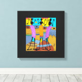 Abstracte Waterverf Afrikaanse kunst Sunny Dance Canvas Afdruk (Insitu (Houten vloer))