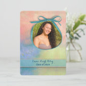 Abstracte waterverf afstudeerfeest kaart (Staand voorkant)