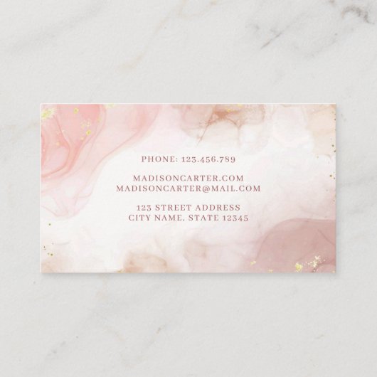 Abstracte Waterverf alcoholinkt Visitekaartje (Achterkant)