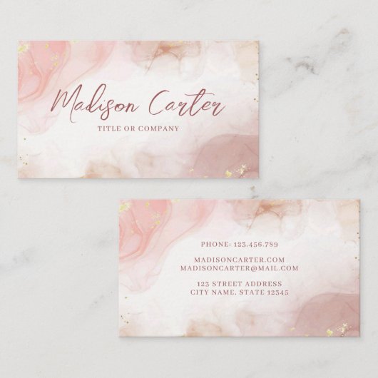 Abstracte Waterverf alcoholinkt Visitekaartje (Voorkant / Achterkant)