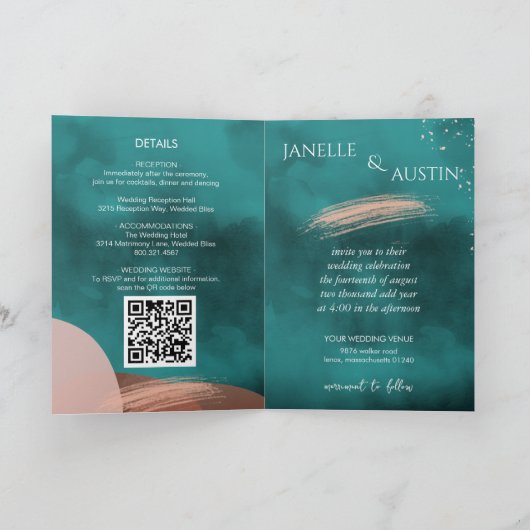 Abstracte Waterverf alles in één bruiloft (Binnen)