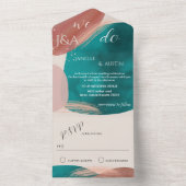 Abstracte Waterverf Alles in een bruiloft uitnodig All In One Uitnodiging (Binnen)