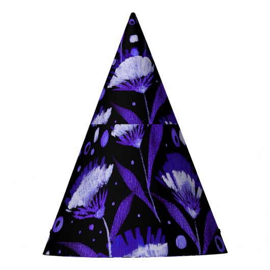 Abstracte Waterverf Anjer Bloemen Patroon Feesthoedjes (Voorkant)