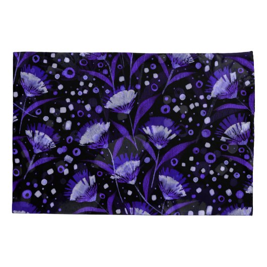 Abstracte Waterverf Anjer Bloemen Patroon Kussensloop (Achterkant)