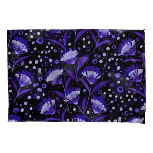 Abstracte Waterverf Anjer Bloemen Patroon Kussensloop (Voorkant)